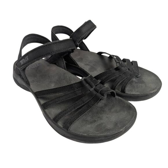 Teva Elzada Black Leather Strappy Comfort Sandals Womens 7 - Picture 3 of 7